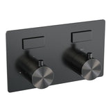 Brauer Gunmetal Edition Thermostatische Inbouw Regendouche Met Drukknoppen Set 49 Met 20 Cm Douchekop En Rechte Muurarm En Staaf Handdouche En Doucheslang En Wandaansluitbocht Gunmetal Geborsteld Pvd