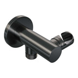 Brauer Gunmetal Carving Thermostatische Inbouw Regendouche 3-Weg Rond Set 83 Met 20 Cm Douchekop En Plafondarm En 3-Standen Handdouche En Doucheslang En Wandaansluitbocht Gunmetal Geborsteld Pvd