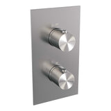 Brauer Brushed Edition Thermostatische Inbouw Regendouche 3-Weg Omstelling Set 27 Met 20 Cm Douchekop En Gebogen Muurarm En Staaf Handdouche En Doucheslang En Wandaansluitbocht Rvs Geborsteld Pvd
