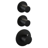 Brauer Black Carving Thermostatische Inbouw Regendouche Set 21 Met 20 Cm Douchekop En Gebogen Muurarm En 3-Standen Handdouche En Doucheslang En Geïntegreerde Glijstang Mat Zwart