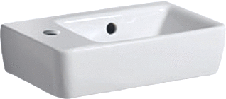 Geberit Renova Compact Fontein 40X25Cm Kraangat/L M/Overloop Wit