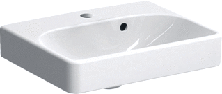 Geberit Smyle Square Fontein 45X36Cm M/Kraangat M/Overloop Wit