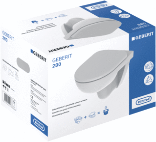 Geberit 280 Basic Pack Wcl Diepspoel Rf Met Closetzitting Sc 53Cm Wit