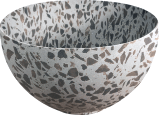 Looox Ceramic Terrazzo Small Diameter 23Cm Black