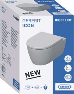 Geberit Icon Pack Wcl Compact Gesloten Vorm Rf Incl Zitting Sc/Qrl Wit