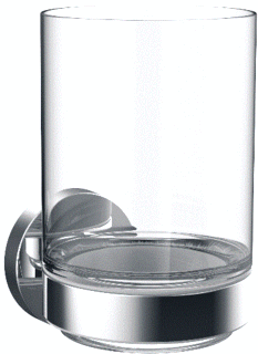 Emco Round Glashouder Drinkglas Helder Kristalglas Chroom