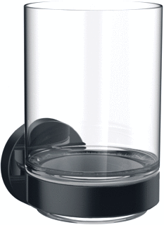 Emco Round Glashouder Drinkglas Helder Kristalglas Zwart