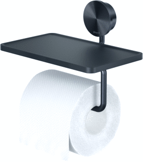 Geesa Opal Toiletrolhouder Met Planchet Zwart Metaal Geborsteld