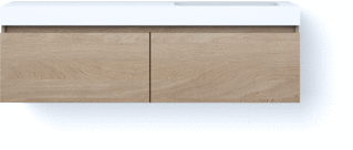 Looox Solid Drawer Box 140Cm Solid Surface Wb 500-1 Rechts 2 La Old Grey