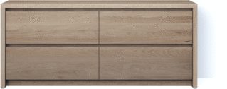 Looox Wooden U-Floor 150Cm 4 Lades Eiken Old Grey