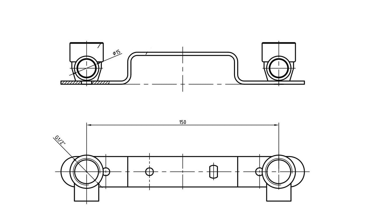 Riko Messing Soldeer Muurplaat-Beugel Gemini X 12Cm