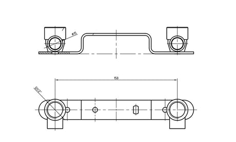 Riko Messing Soldeer Muurplaat-Beugel Gemini X 12Cm