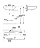 Grohe Bau Ceramic Wastafel 65