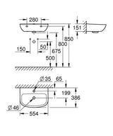 Grohe Bau Ceramic Wastafel 55