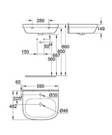 Grohe Euro Ceramic Wastafel 60