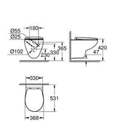 Grohe Bau Ceramic Wandcloset Met Zitting En Deksel