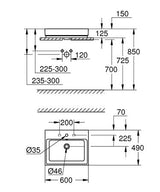 Grohe Cube Ceramic Opzetwastafel 60