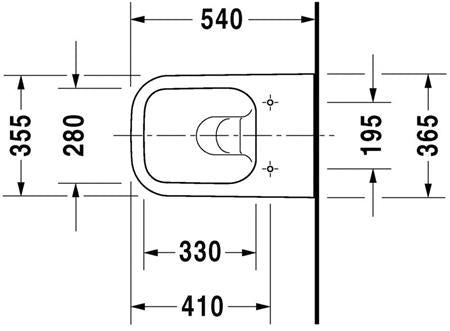 Duravit Happy D.2 Wandwc Antraciet Hoogglans / Antraciet Mat 540 Mm