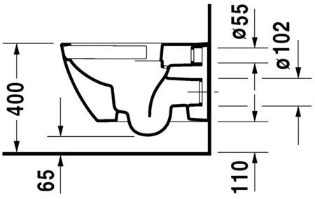 Duravit Happy D.2 Wandwc Antraciet Hoogglans / Antraciet Mat 540 Mm