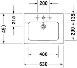 Duravit Me By Starck Wastafel Wit Zijdemat 630 Mm