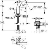 Grohe Essence Wastafelmengkraan;M-Size