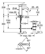 Grohe Essence Wastafelmengkraan;S-Size