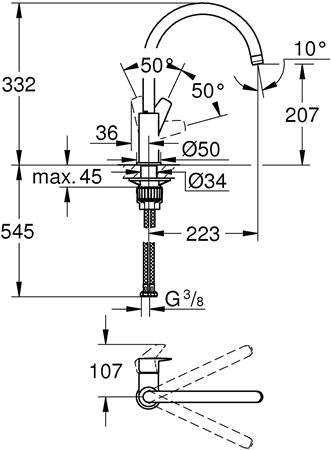 Grohe Start Edge Keukenmengkraan