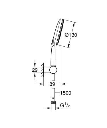 Grohe Rainshower Smartactive 130 Doucheset 3 Stralen