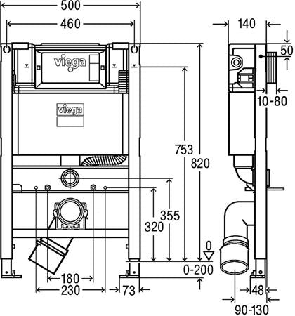 Viega Prevista Dry Wc-Element 820 X 500 (8533)