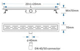 Blue Label Blue Rvs Drain 900Mm+Flens+Sifon Wd Memb