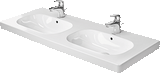 Duravit D-Code Dubbele Wastafel Wit Hoogglans 1200 Mm