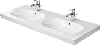 Duravit D-Code Dubbele Wastafel Wit Hoogglans 1200 Mm