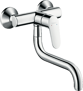 Hansgrohe Hg Kitchen Mixer Focus M41 Wall Mounted Lowspout 1Jet Chrome