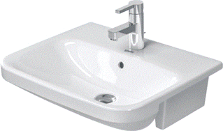 Duravit Durastyle Halfinbouwwastafel Wit Hoogglans 550 Mm