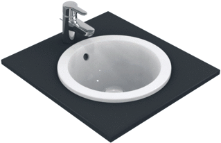 Ideal Standard Connect Inbouwwastafel 380X380X165Mm Rond Zonder Kg Met Ol Gl Wit