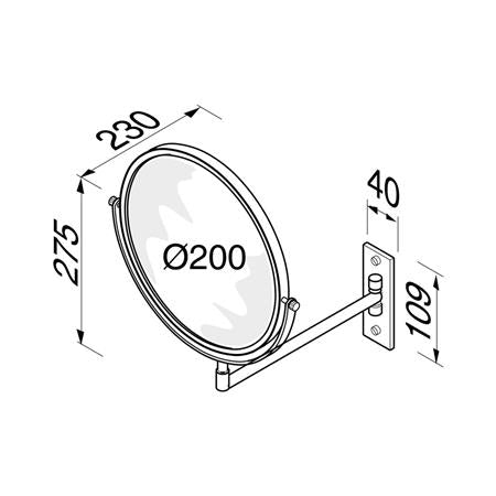 Geesa Mirror Scheerspiegel Rond Chroom - 1-Armig Normaal En 3X Vergrotend