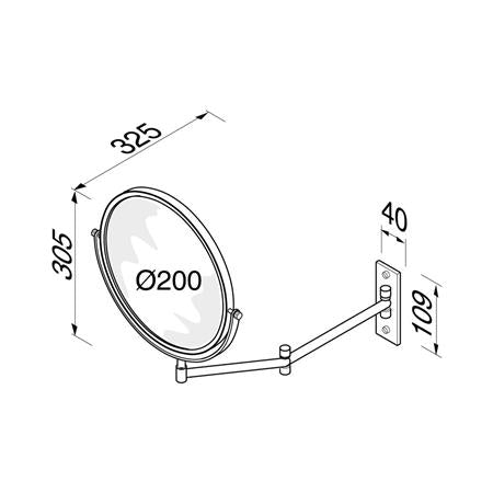 Geesa Mirror Scheerspiegel Rond Chroom - 2-Armig Normaal En 3X Vergrotend