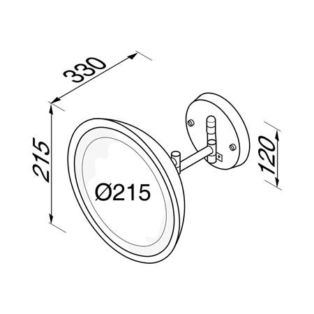 Geesa Mirror Scheerspiegel Rond Chroom - Met Led Verl. 1-Arm. 3X Vergr.