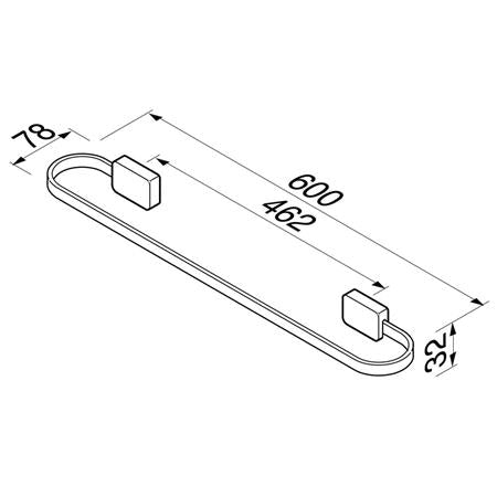 Geesa Bloq Handdoekrek 60 Cm Chroom - Rond