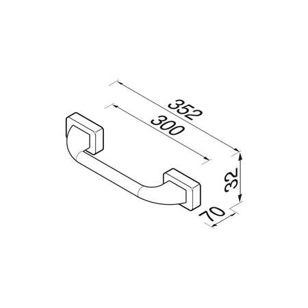 Geesa Bloq Badgreep 30 Cm Chroom