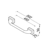 Geesa Bloq Handdoekrek 45 Cm Chroom