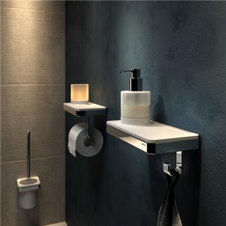 Geesa Frame Toiletrolhouder Met Planchet En (Led Licht)Houder Wit / Chroom