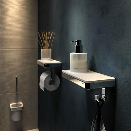 Geesa Frame Toiletrolhouder Met Planchet En (Led Licht)Houder Wit / Chroom