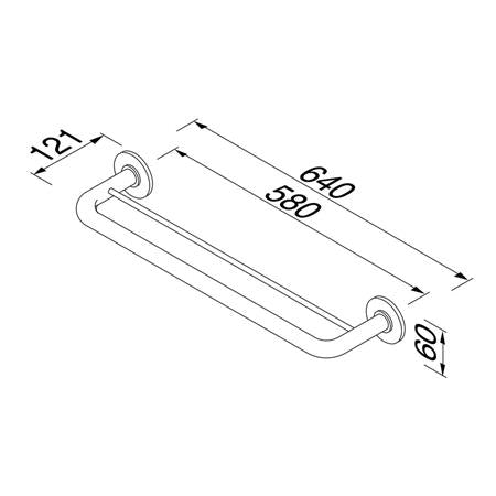 Geesa Hotel Handdoekrek Dubbel 60 Cm Chroom