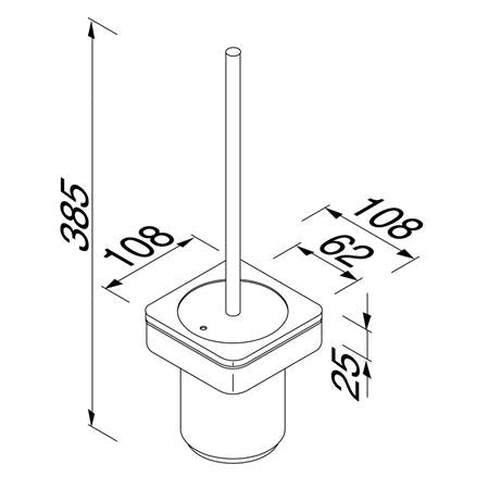 Geesa Frame Toiletborstel Met Houder Zwart