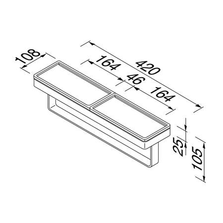 Geesa Frame Handdoekhouder Met Planchet Zwart