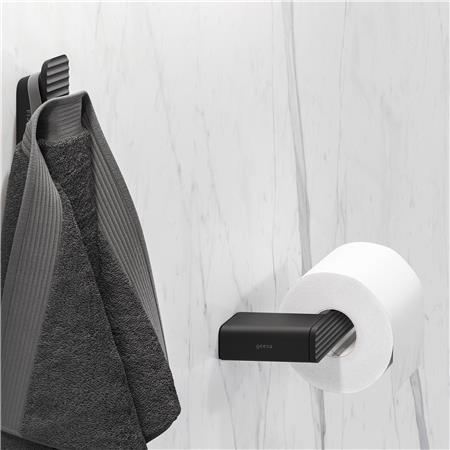 Geesa Shift Toiletrolhouder Horizontaal Strepenpatroon Zwart (R)