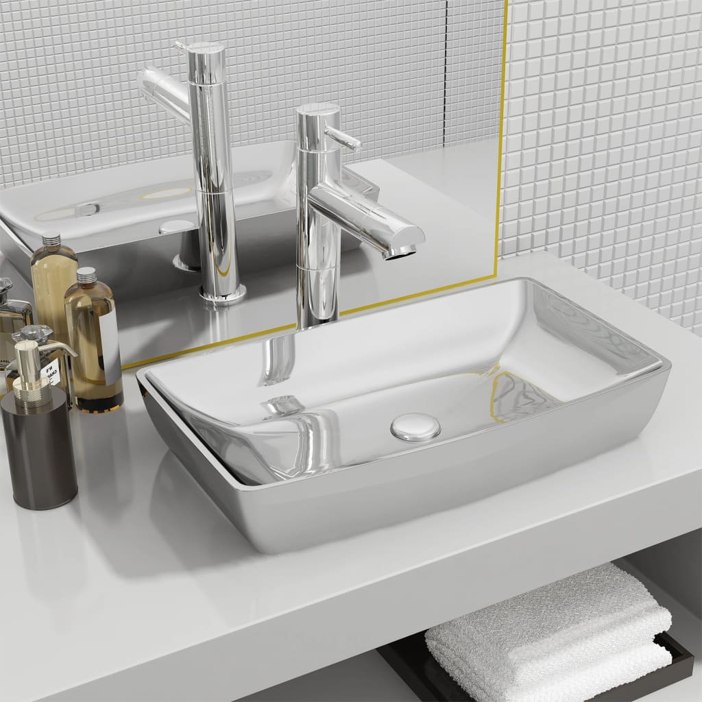 Luxe Keramische Rechthoekige Wasbak 71 X 39 Cm ()