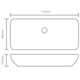 Luxe Keramische Rechthoekige Wasbak 71 X 39 Cm ()
