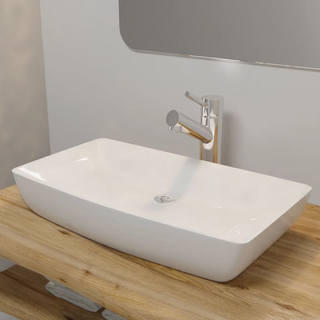Luxe Keramische Rechthoekige Wasbak 71 X 39 Cm ()